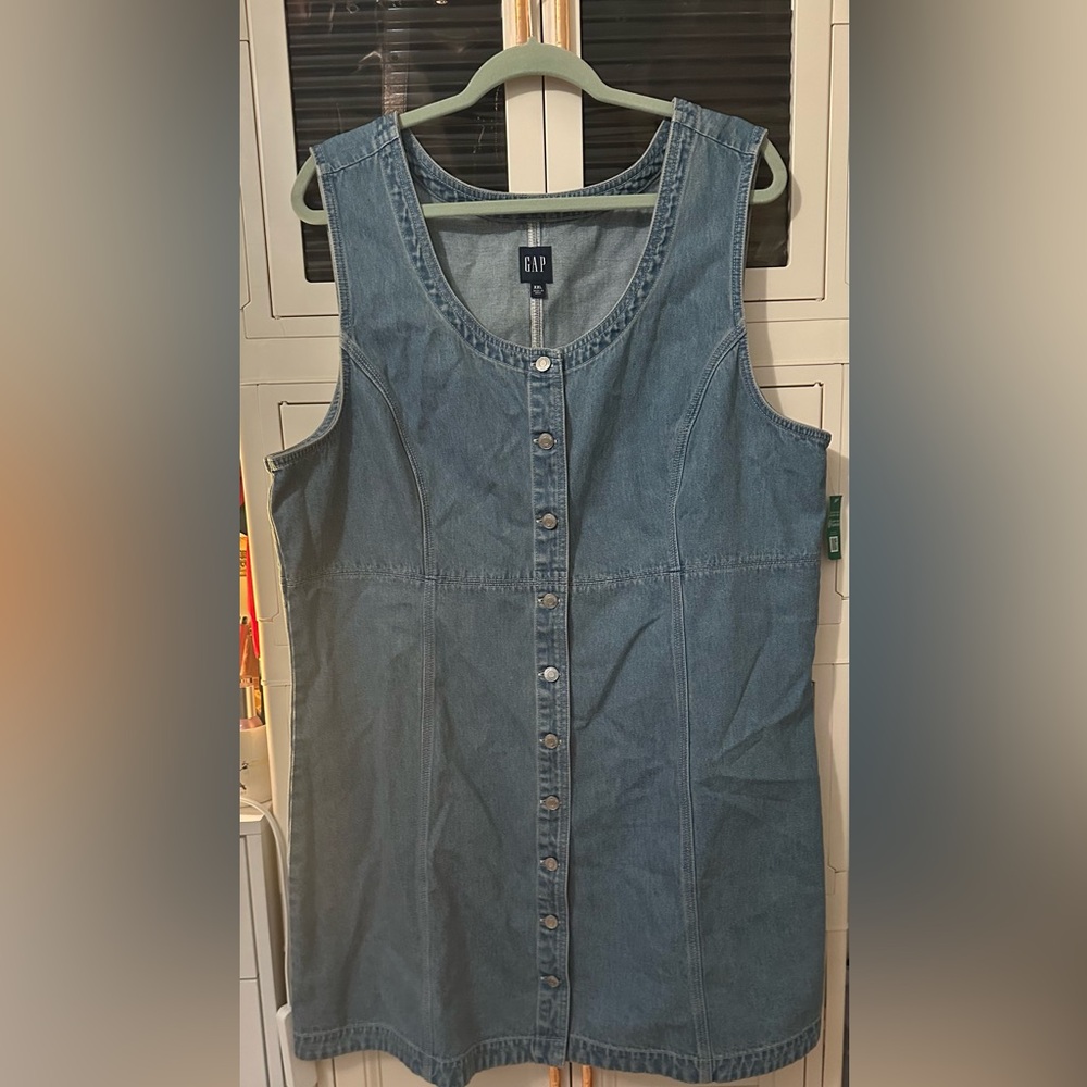 GAP Women's Blue Denim Overall Dress